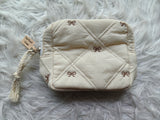 Embroidery Bow Pad Pouch