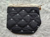 Embroidery Bow Drawstring Pouch