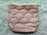 Embroidery Bow Drawstring Pouch