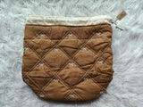 Embroidery Bow Drawstring Pouch