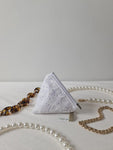 Cotton eyelet - 3d Triangle pouch (dumpling)