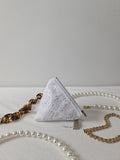 Cotton eyelet - 3d Triangle pouch (dumpling)