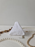 Cotton eyelet - 3d Triangle pouch (dumpling)