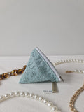 Cotton eyelet - 3d Triangle pouch (dumpling)