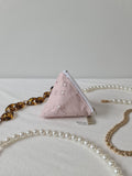 Cotton eyelet - 3d Triangle pouch (dumpling)