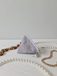 Cotton eyelet - 3d Triangle pouch (dumpling)