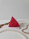 Cotton eyelet - 3d Triangle pouch (dumpling)