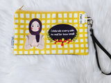 Pouch with captions