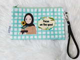 Pouch with captions