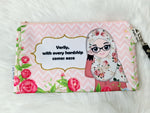 Pouch with captions